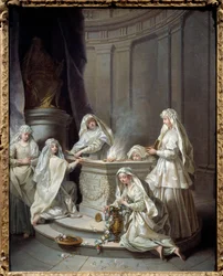 Forntida jungfrur. Målning av Jean Raoux (1677-1734)