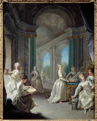 Moderna jungfrur. Målning av Jean Raoux (1677 - 1734)