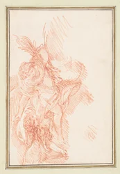 Figur med blad och putto