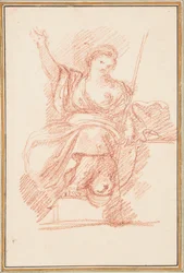 Sittande allegorisk figur