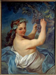 Bacchantemålning av Jean Simon Berthelemy (1743-1811) Laon från 1800-talet, Musee des Beaux Arts