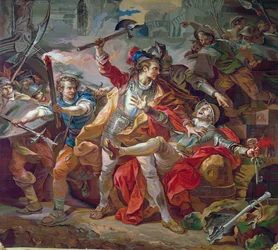 Mordet på Étienne Marcel (ca 1316-58), förlaga till en Gobelins-tapet, 1783