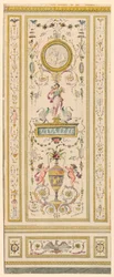 Teckning, ornamental panel, 1775-1800