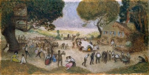 Skiss till Hôtel de Ville de Paris: Fête champêtre, ca 1906 (blyerts, olja på trä)