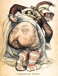 The Immorbid Albion - Edward VII”. Tecknad serie av Jean Veber om boerkriget - "L