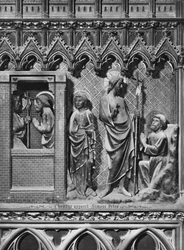 Katedral, interiör, korduk, Jesus Kristus visar sig för Sankt Peter, ca 1340-51 (polykrom sten)