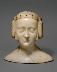 Tomb Effigy Bust of Marie de France, c.1381 (marmor med blyinlägg)