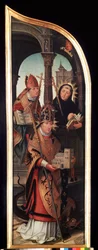 Vänster panel av bebådelsens triptyk (Bebådelsen). Målning på trä av Jean Bellegambe den äldre (1470-1534) Mått 103 x 33 cm Sankt Petersburg, Hermitagemuseet