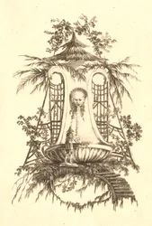 Kinesisk fontän med mask