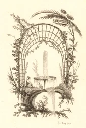 Fontän under pergola