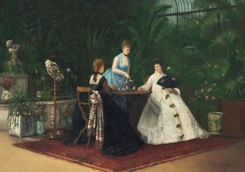 Te i vinterträdgården, 1893.