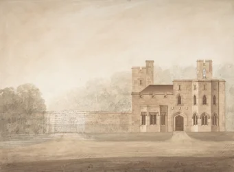 Design för Bishopsgate Lodge, vid Windsor Castle, Berkshire, ca. 1820-30.