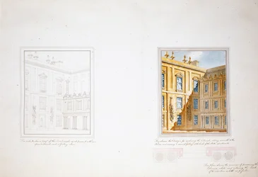 Design för Inner Court, Chatsworth (akvarell på papper)