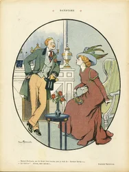 Illustration av Jehan Testevuide (1873-1924) i Le Rire, 09/05/08 - Dandyism - Mode, inredningsarkitektur - Dandy