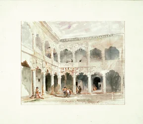Innergården till Infantado Palace i Guadalajara (Spanien)