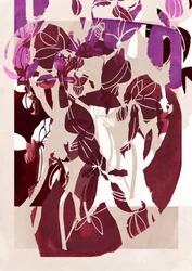 Abstrakta blommor i magenta