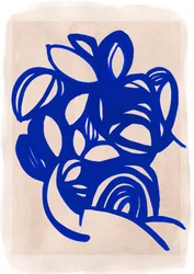 Blå abstrakt blommönster