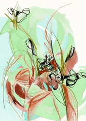 Flytande blommor och bladverk