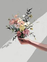Blommor i handen