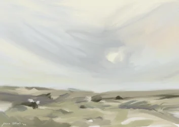 Landskap med lugn himmel