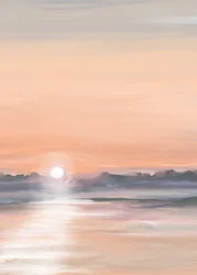 En fridfull spegelbild av solnedgången