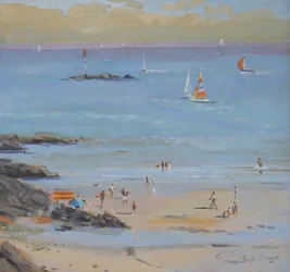 Salcombe Millbay Morning (olja på duk)