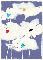Vita blommor (blandade medier)