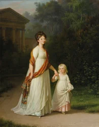 Marie Sophie Frederikke, prinsessa av Danmark och hennes dotter, prinsessan Caroline