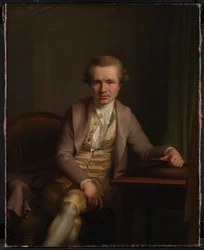Gravören Johann Friderich Clemens vid sitt arbetsbord