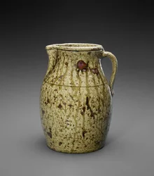 Pitcher, c. 1868-1900 (alkaliskt glaserat stengods)