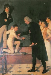 Abbe Roch-Ambroise Cucurron Sicard (1742-1822) Undervisar barn i teckenspråk (olja på duk)