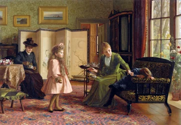 When First We Meet av Hayllar, Jessica (1858-1940). Olja på duk, storlek: 45,7x66