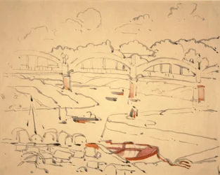 Illustration för "The Book of Bridges", c.1911 (akvarell och tusch på papper)
