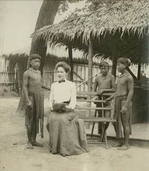 Igorrote singing lessons. [Philippine Reservation in the Department of Anthropology at the 1904 World