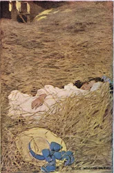 En flicka i en höloft, från 