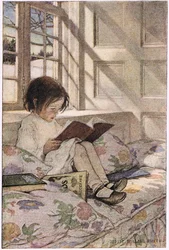 En flicka som läser, från "A Child