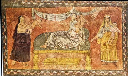 Elia återupplivar änkans barn (tempera på gips)