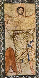 Ezra läser lagen (tempera på gips)