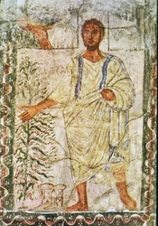 Moses och den brinnande busken (tempera på gips)