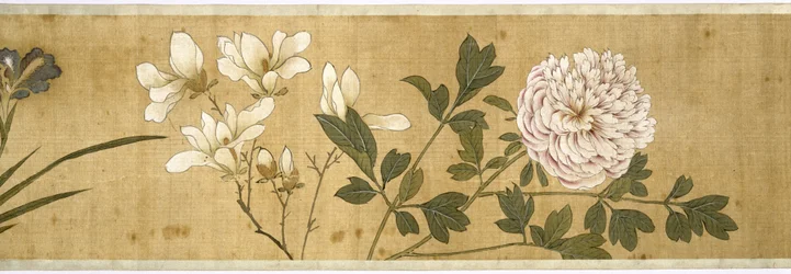 Hundra blommor, tidigt 1600-tal (målat siden) (detalj)