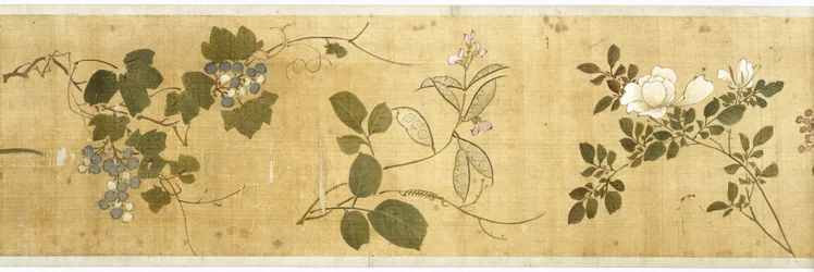 Hundra blommor, tidigt 1600-tal (målat siden) (detalj: se även 207347-58)