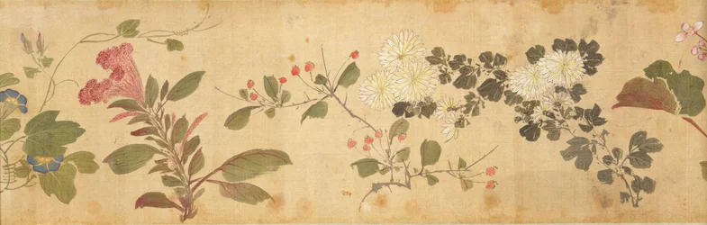 Hundra blommor, tidigt 1600-tal (målat siden) (detalj: se även 207347-58)
