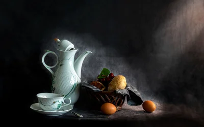 Rustikt frukoststilleben