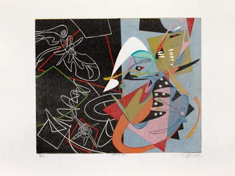 Natt och dag, 2016 (träsnitt)