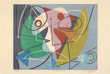 Världen upp och ner, 2018 (träsnitt)