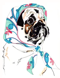 Pug In Pucci, 2012 (penna och bläck på papper)