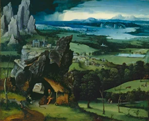 Landskap med S:t Hieronymus, 1516-7