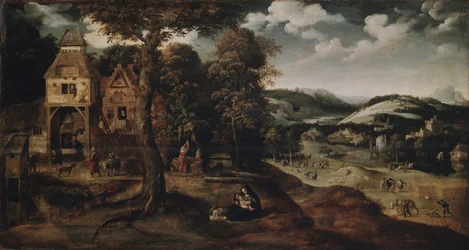 Landskap med flykten till Egypten, ca 1524
