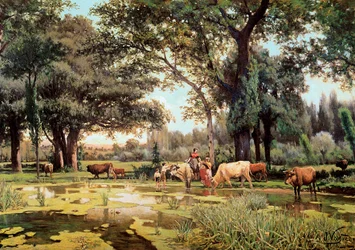 Sommar. (1843-1894). Åren 1880. Barcelona. Kataloniens nationella konstmuseum