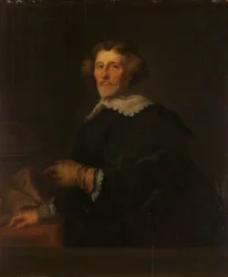 Porträtt av Pieter Corneliszoon Hooft, fogde av Muiden, historiker och poet